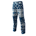 Blue Patterned Casual Pants